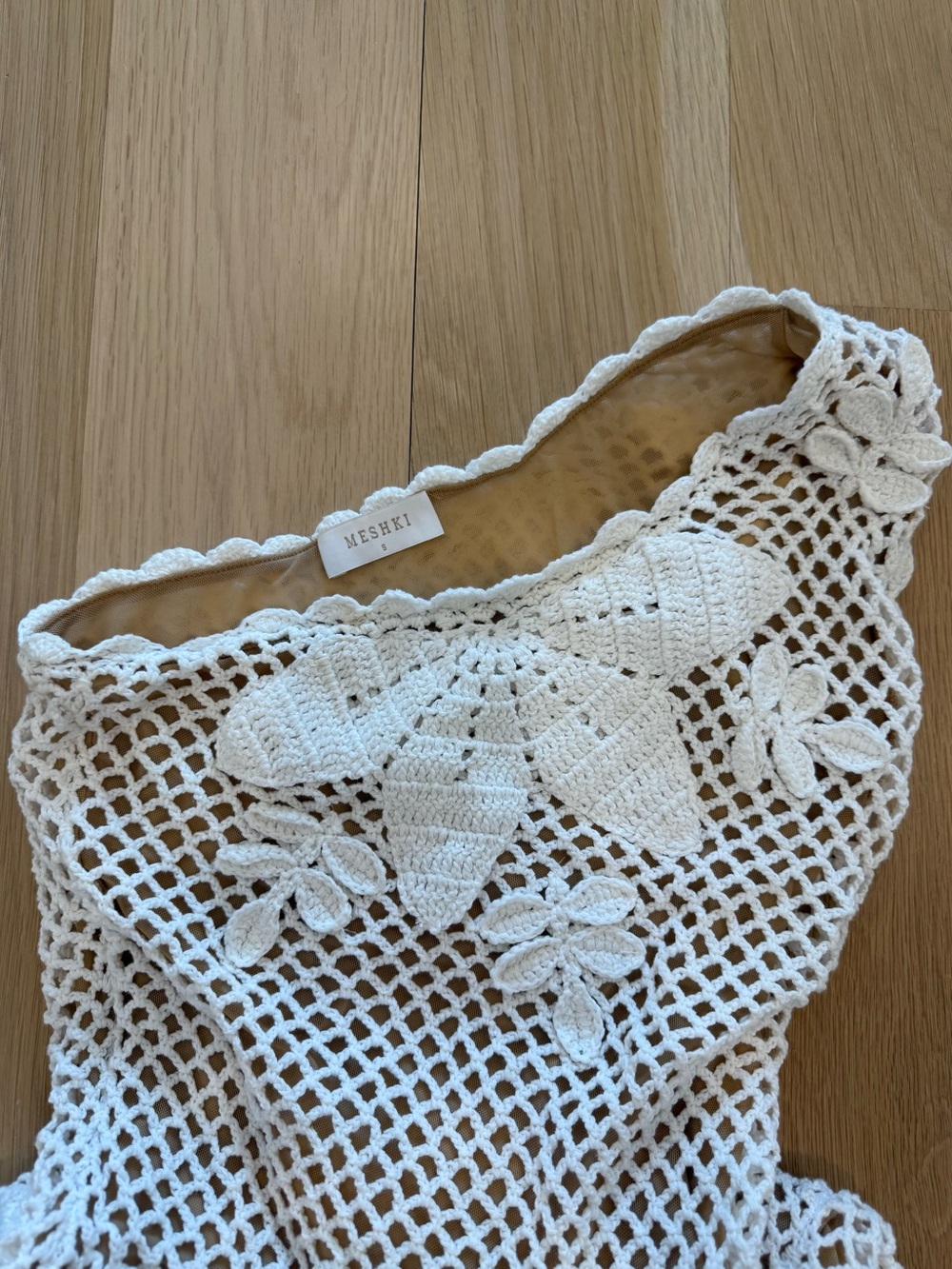 White Crochet Mini Dress Meshki Barker - Picture 5 of 5